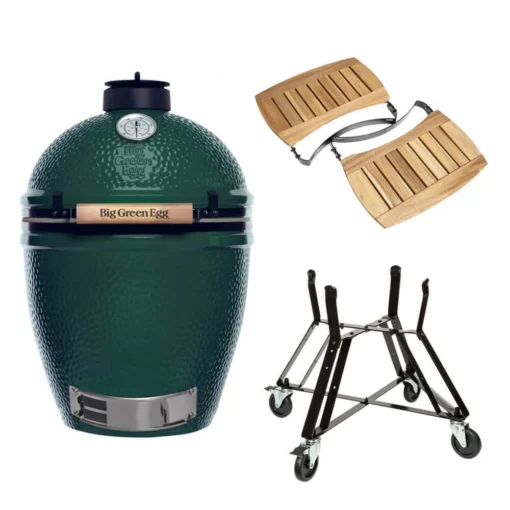 Big Green Egg Large Barbecue ø 47 Cm Keramiek Groen Met Onderstel En Acaciahouten Zijtafels -Keukenbenodigdheden Korting Winkel bge hoofd 2 large nest acacia mates