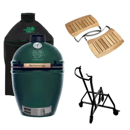 Big Green Egg Large Barbecue ø 47 Cm Keramiek Groen Met IntEGGrated Nest, Handler, Acaciahouten Zijtafels En Hoes -Keukenbenodigdheden Korting Winkel bge hoofd 4 2 large integgrated nest handler acacia mates cover