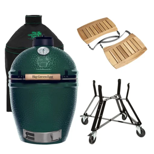 Big Green Egg Large Barbecue ø 47 Cm Keramiek Groen Met Onderstel, Acaciahouten Zijtafels En Hoes -Keukenbenodigdheden Korting Winkel bge hoofd 4 2 large nest acacia mates cover