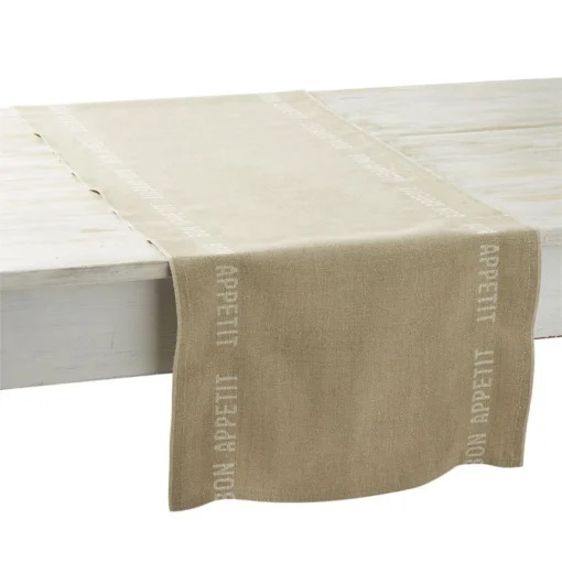 Charvet BON APPETIT Tafelloper 140 X 45 Cm Linnen Wit/beige -Keukenbenodigdheden Korting Winkel cdt bon appetit naturel blanc 1