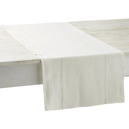 Charvet RYTHMO Tafelloper 150 X 45 Cm Linnen Wit/beige -Keukenbenodigdheden Korting Winkel cdt rythmo blanc ficelle 1