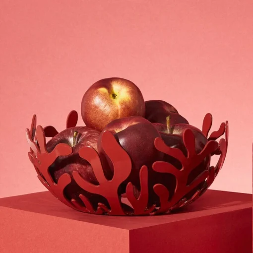 Alessi Mediterraneo Fruitschaal ø 21 Cm Rvs Rood -Keukenbenodigdheden Korting Winkel esi01 21 r 02