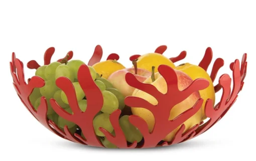 Alessi Mediterraneo Fruitschaal ø 29 Cm Rvs Rood -Keukenbenodigdheden Korting Winkel esi01 29 r 02