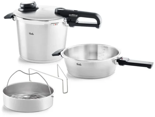 Fissler Vitavit Premium Snelkookpan Met Inzet 2,5 + 6 Liter ø 18 + 22 Cm Rvs -Keukenbenodigdheden Korting Winkel fissler vitavit premium schnellkochtopf duo set 622 412 12 070 0 3