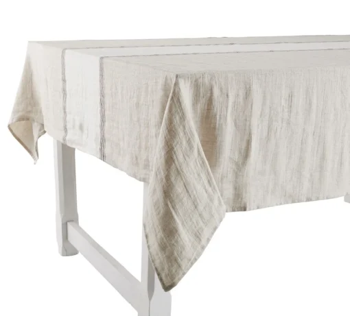 Charvet RIALTO Tafellaken 275 X 180 Cm Linnen Beige/witte Streep -Keukenbenodigdheden Korting Winkel nappe rialto blanc