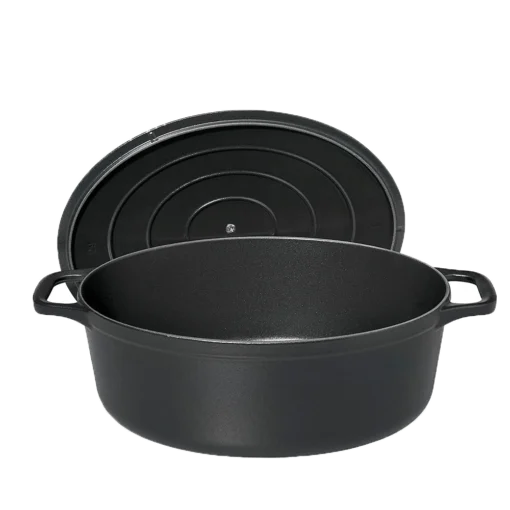 Chasseur Braadpan Ovaal 5 Liter ø 29 Cm Gietijzer Mat Zwart -Keukenbenodigdheden Korting Winkel oval casserole black02