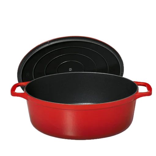 Chasseur Braadpan Ovaal 5 Liter ø 29 Cm Gietijzer Rood -Keukenbenodigdheden Korting Winkel oval casserole rouge02