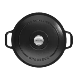 Chasseur Braadpan 4 Liter ø 24 Cm Gietijzer Mat Zwart -Keukenbenodigdheden Korting Winkel round casserole black01