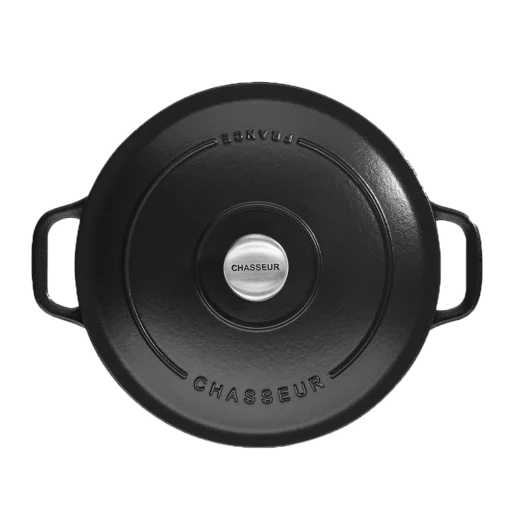 Chasseur Braadpan 4 Liter ø 24 Cm Gietijzer Mat Zwart -Keukenbenodigdheden Korting Winkel round casserole black01