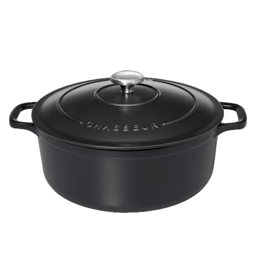 Chasseur Braadpan 4 Liter ø 24 Cm Gietijzer Mat Zwart -Keukenbenodigdheden Korting Winkel round casserole black02