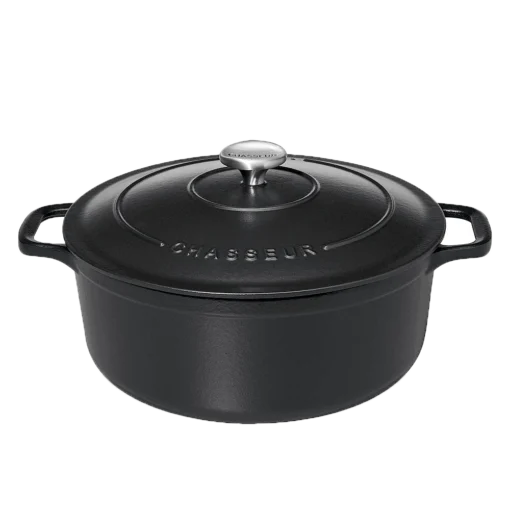 Chasseur Braadpan 6,1 Liter ø 28 Cm Gietijzer Mat Zwart -Keukenbenodigdheden Korting Winkel round casserole black02 2 1 1 1 1 1