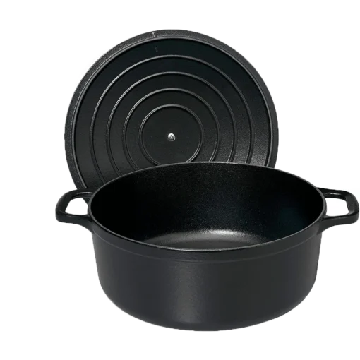 Chasseur Braadpan 4 Liter ø 24 Cm Gietijzer Mat Zwart -Keukenbenodigdheden Korting Winkel round casserole black03