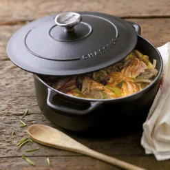 Chasseur Braadpan 4 Liter ø 24 Cm Gietijzer Mat Zwart -Keukenbenodigdheden Korting Winkel round casserole life02